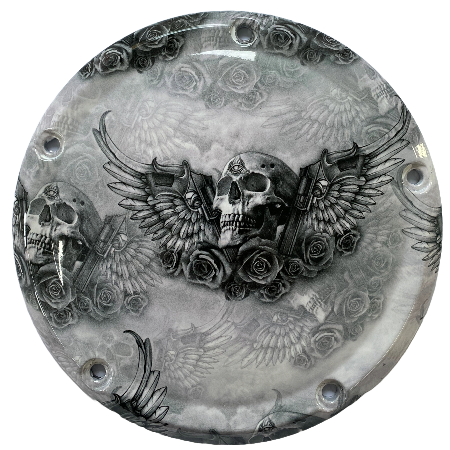 Winged Pistol Skulls (Derby Cover)