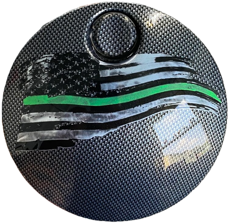 Carbon Fiber Thin Green Line Flag (Fuel Door)