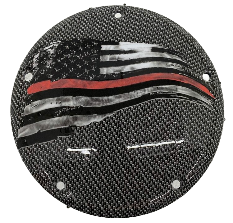 Carbon Fiber Thin Red Line Flag (Derby Cover)