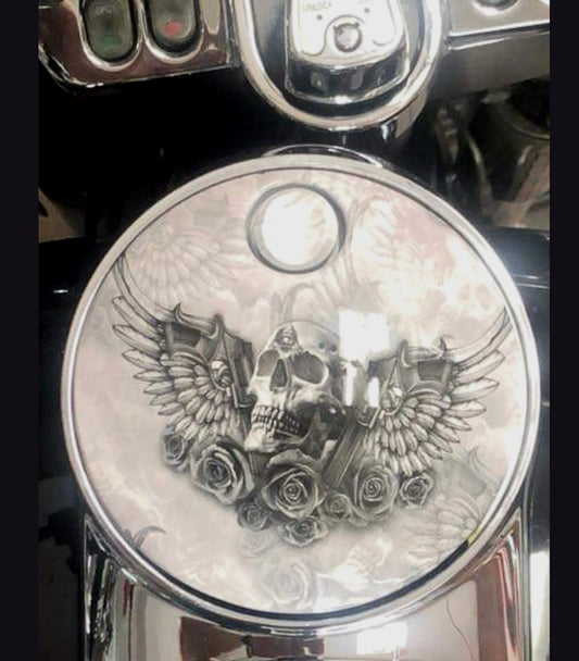 Winged Pistol Skulls (Fuel Door)