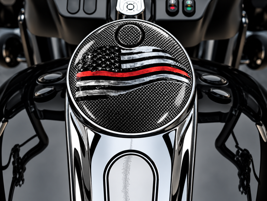 Carbon Fiber Thin Red Line Flag (Fuel Door)