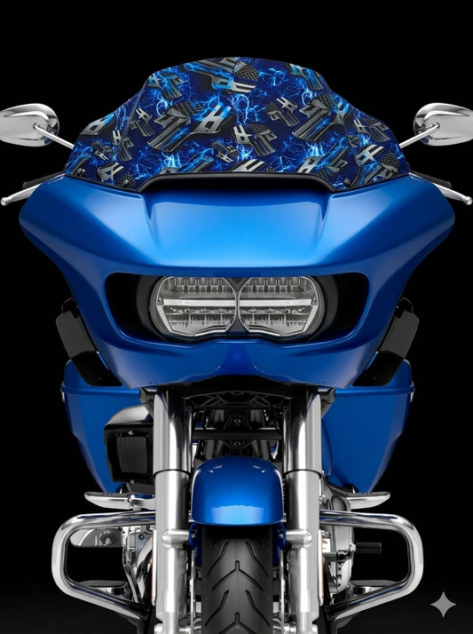 Electric Blue Punisher - Windshield