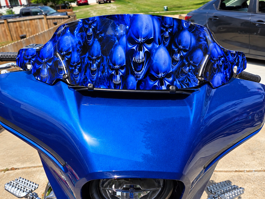 Ice Blue Skulls - Windshield