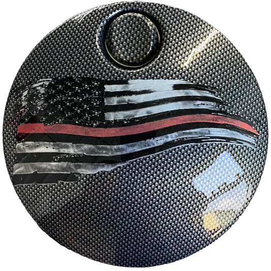 Carbon Fiber Thin Red Line Flag (Fuel Door)