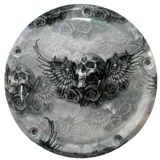 Winged Pistol Skulls (Derby Cover)