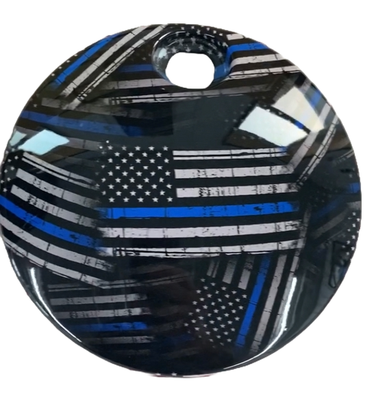 Distressed Thin Blue Line Flag (Fuel Door)