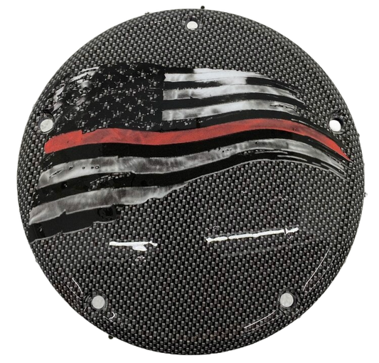 Carbon Fiber Thin Red Line Flag (Derby Cover)